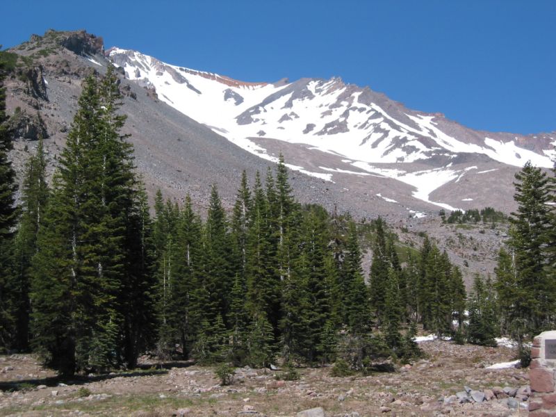 Shasta 05 - Horse Camp view of Avalanche Gulch